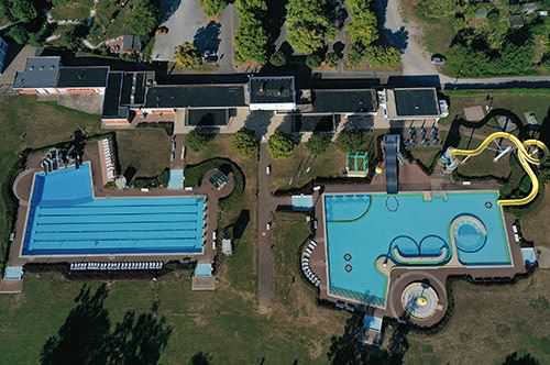 Freibad-Luftaufnahme für Absatz Info