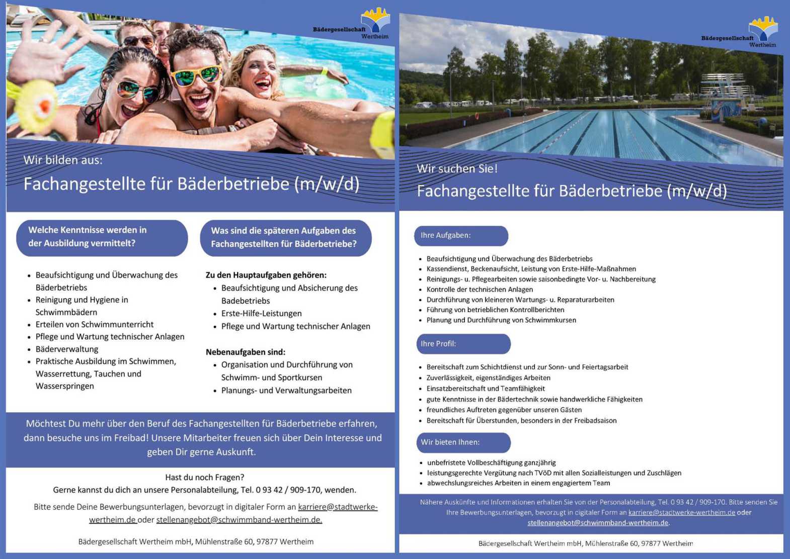 Wir suchen Auszubildende und Fachpersonal